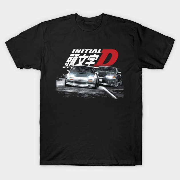 initial d street racing Ryosuke Takahashi FC vs Rin Hojo r32 T-Shirt by cowtown_cowboy